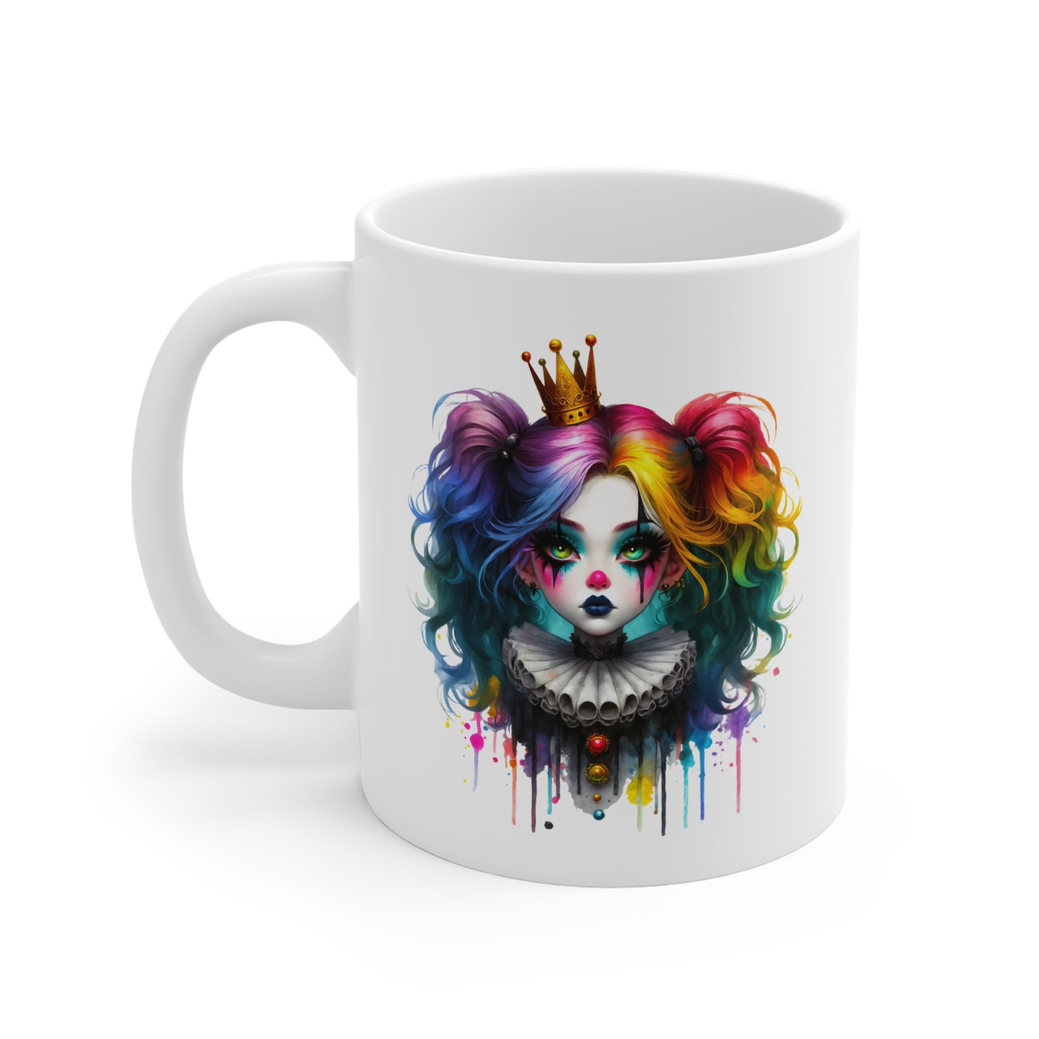 Mug Clown Coloré Gothique 325ml – Tasse Céramique Design Artistique Horreur Pop Art – Cadeau Original Halloween