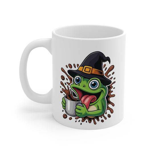 Mug Grenouille Sorcière Halloween 325ml – Tasse Céramique Drôle avec Café – Cadeau Original Fête d’Halloween