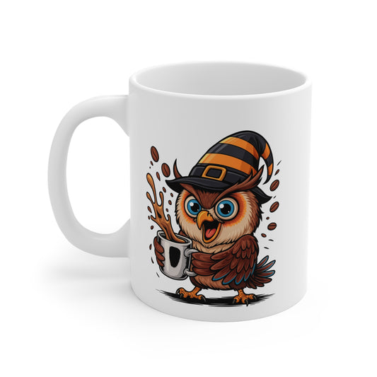 Mug Hibou Sorcier Halloween 325ml – Tasse Céramique Chouette Drôle – Cadeau Original Fête d’Halloween