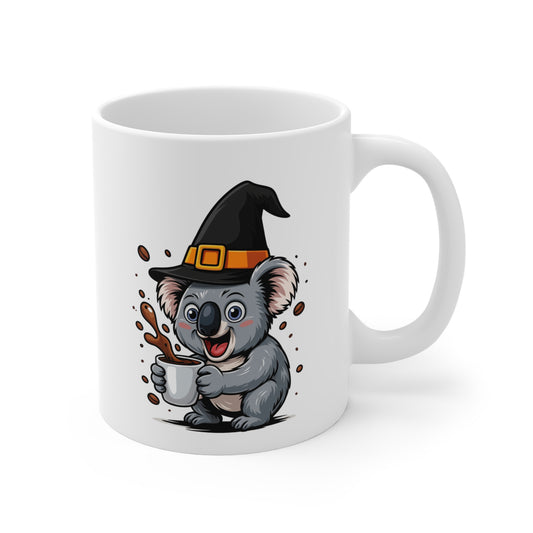 Mug Koala Sorcier Halloween 325ml – Tasse Céramique Drôle avec Chapeau et Café – Cadeau Original Fête d’Halloween
