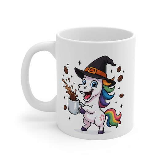 Mug Licorne Sorcière Halloween 325ml – Tasse Céramique Arc-en-Ciel Drôle et Magique – Cadeau Original Fête d’Halloween