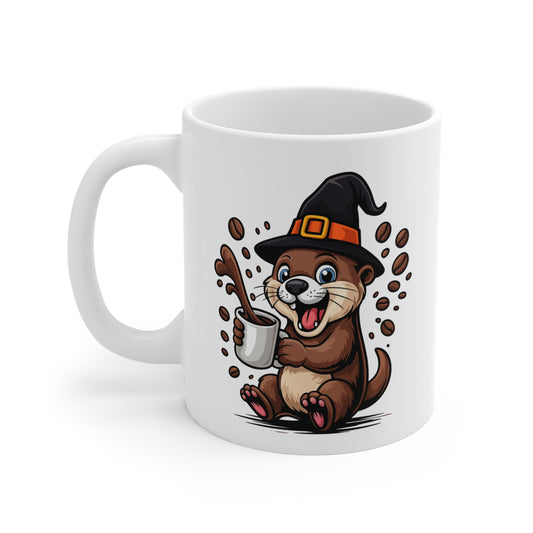 Mug Loutre Sorcier Halloween 325ml – Tasse Céramique Drôle avec Café Débordant – Cadeau Original Fête d’Halloween