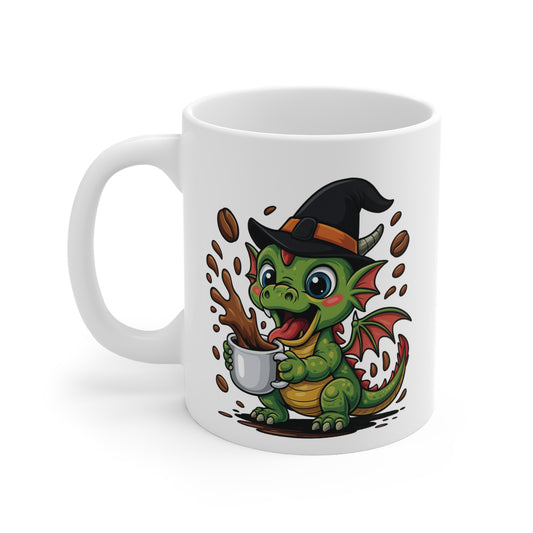 Tasse Dragon Sorcière Halloween – Mug Céramique Café 325ml – Cadeau Fantaisie Original