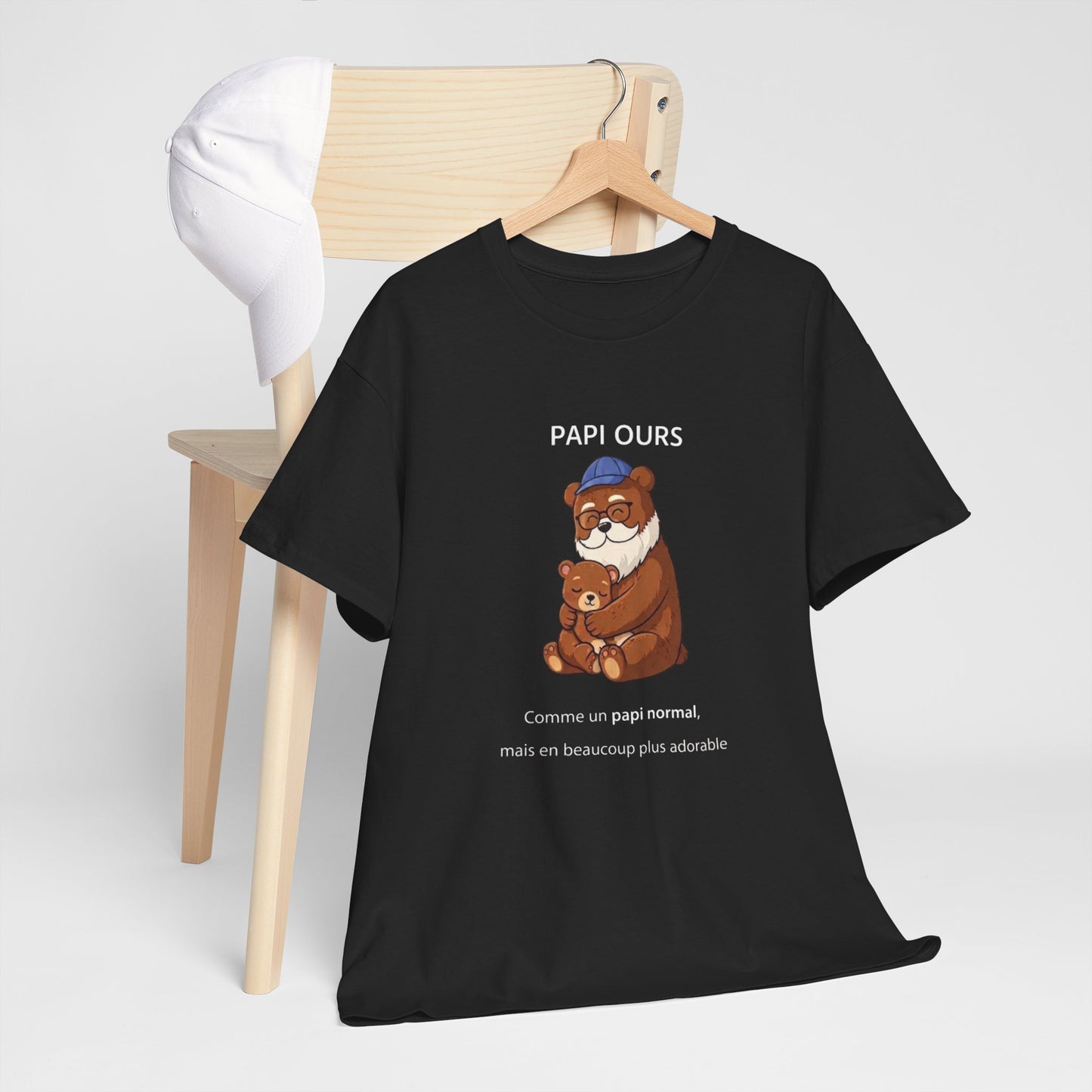 T-Shirt Papi Ours Mignon – Cadeau Papi Original – Tee Shirt Ours Amour Grand-Père