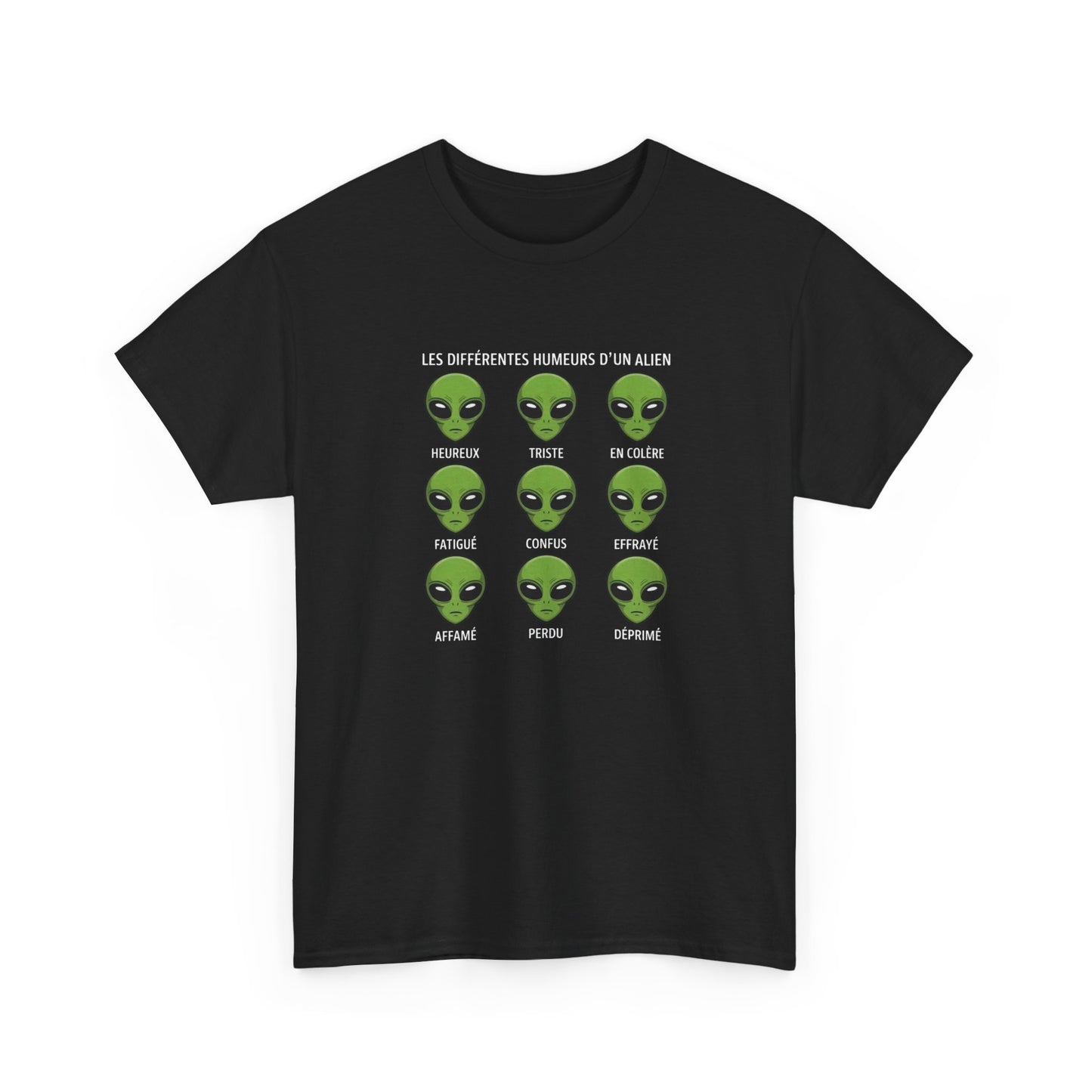 Tee Shirt Humour Alien Les différentes humeurs d’un extraterrestre – Cadeau drôle science fiction