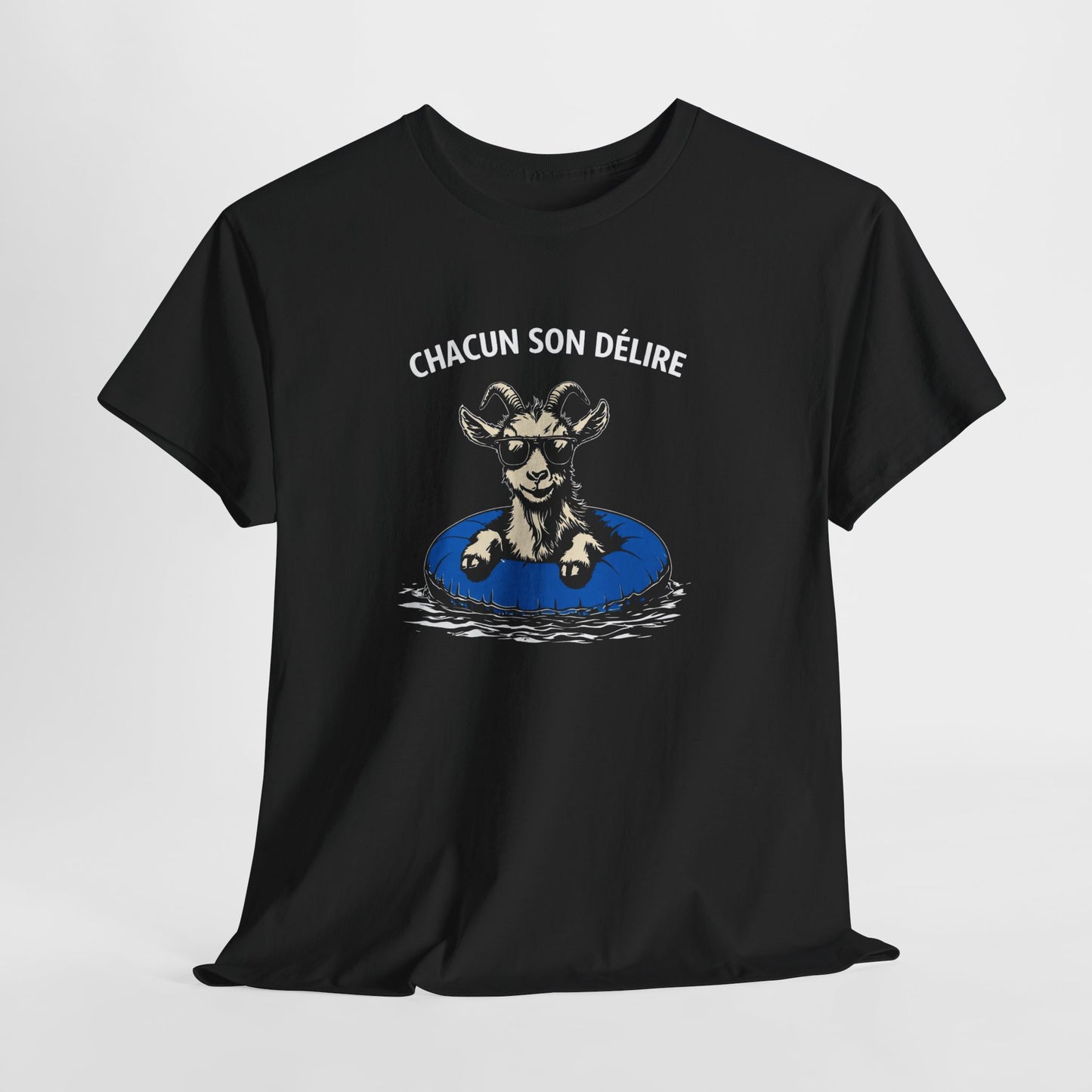 T-Shirt Humour Chèvre Bouée – Tee Shirt Chacun Son Délire – Cadeau Drôle Été Vacances