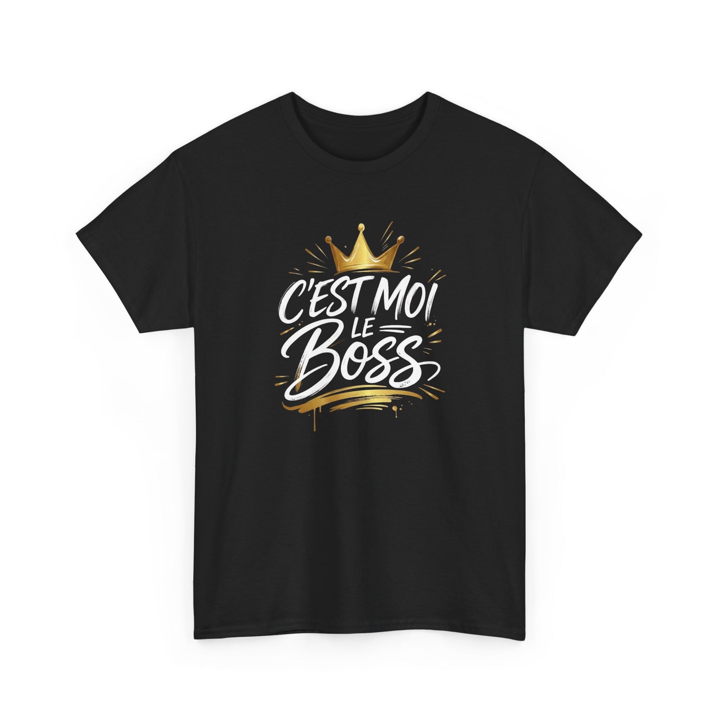 T-Shirt "C’est Moi le Boss" – Design Couronne Dorée – Tee-Shirt Humoristique Confiance et Leadership