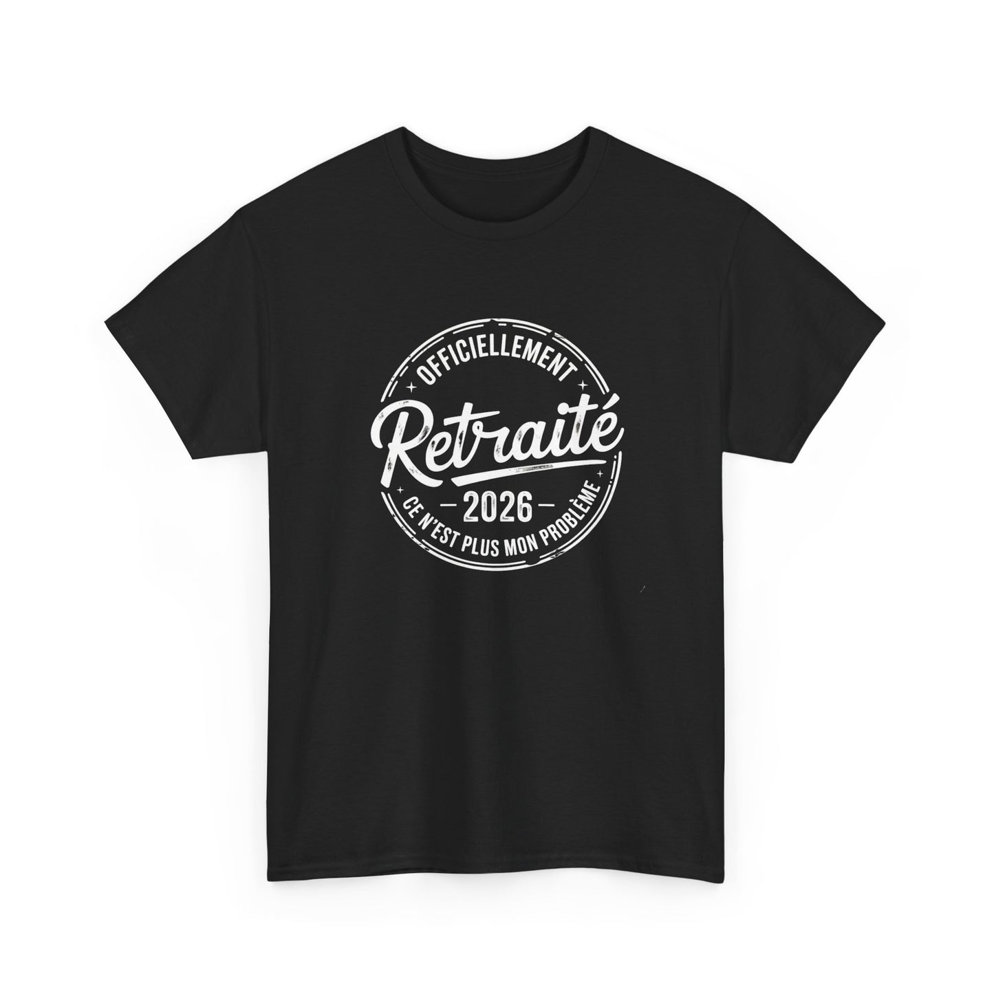 T-Shirt Retraite 2026 Homme – Cadeau Retraité Humour – Tee Shirt Officiellement Retraité Noir Blanc Gris