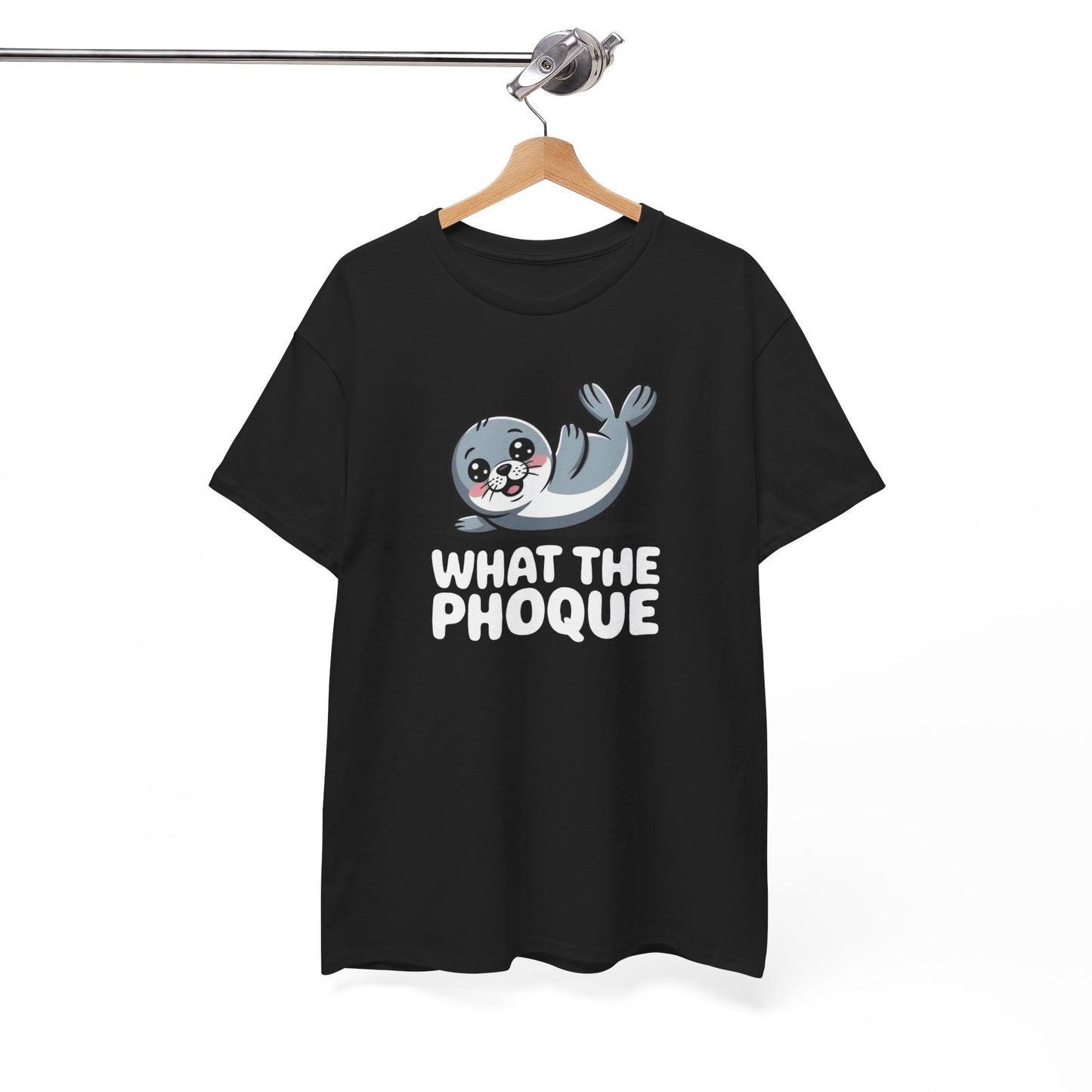 Tee Shirt Phoque Humour What The Phoque – Cadeau drôle animal mignon Blanc Gris Noir