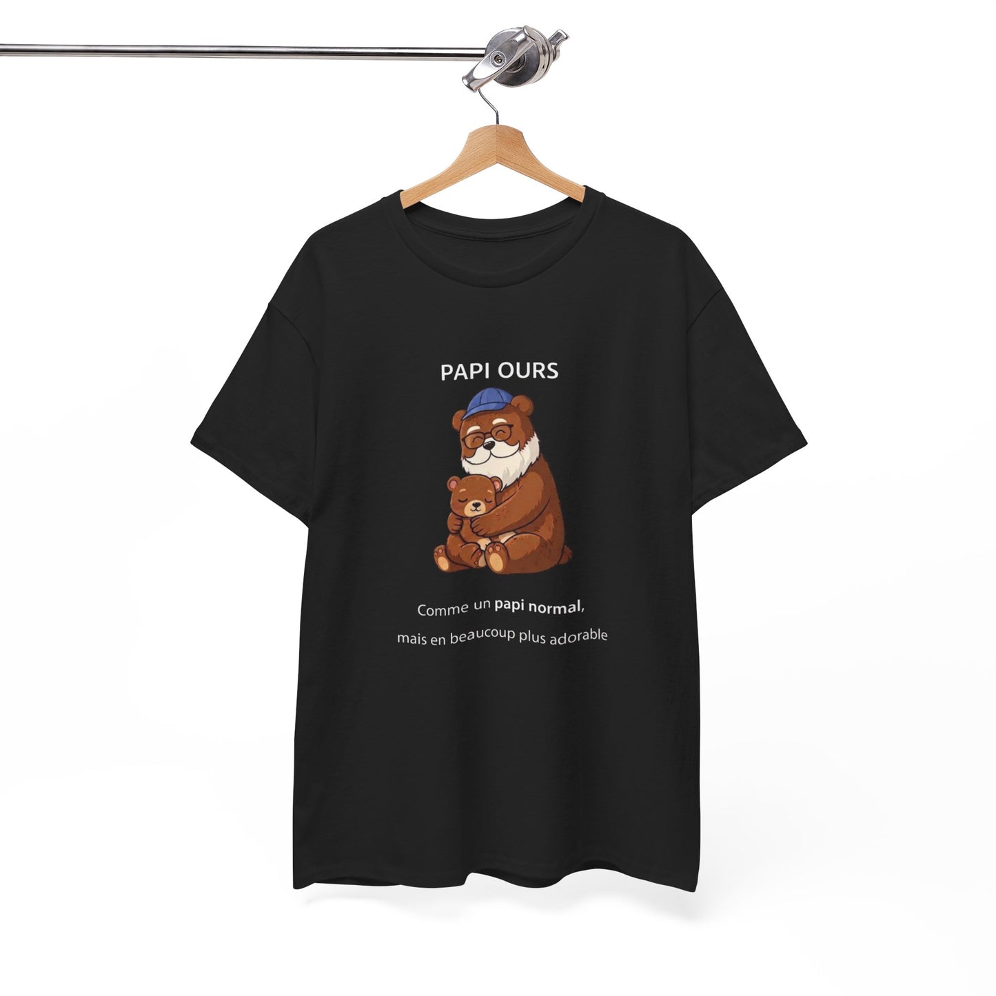 T-Shirt Papi Ours Mignon – Cadeau Papi Original – Tee Shirt Ours Amour Grand-Père