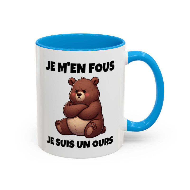 Mug Ours Mignon Boudeur – Tasse Céramique Illustration Ourson – Cadeau Humour et Tendresse